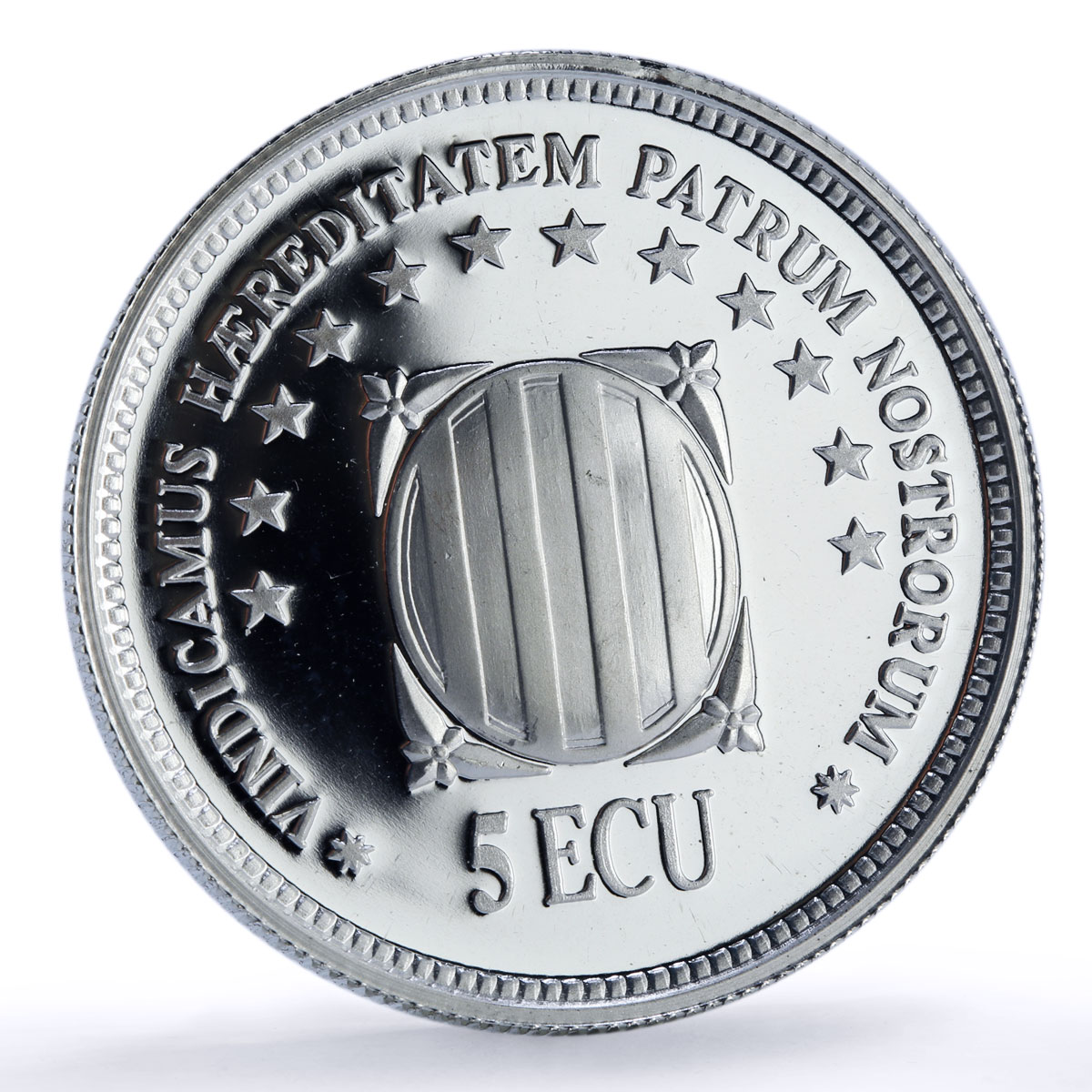 Spain Catalonia 5 ecu Enric Prat de la Riba History proof silver coin 1995