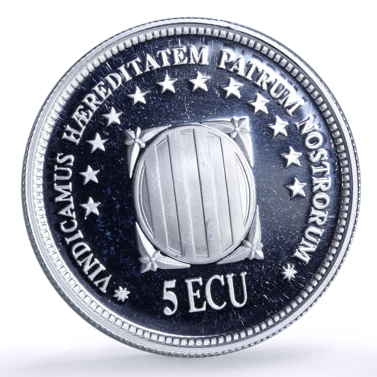 Spain Catalonia 5 ecu Enric Prat de la Riba History proof silver coin 1995