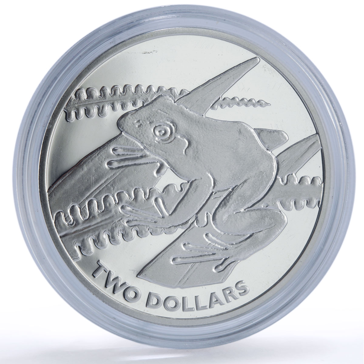 Fiji 2 dollars Tree Frog Conservation Wildlife Fauna proof silver coin 2018