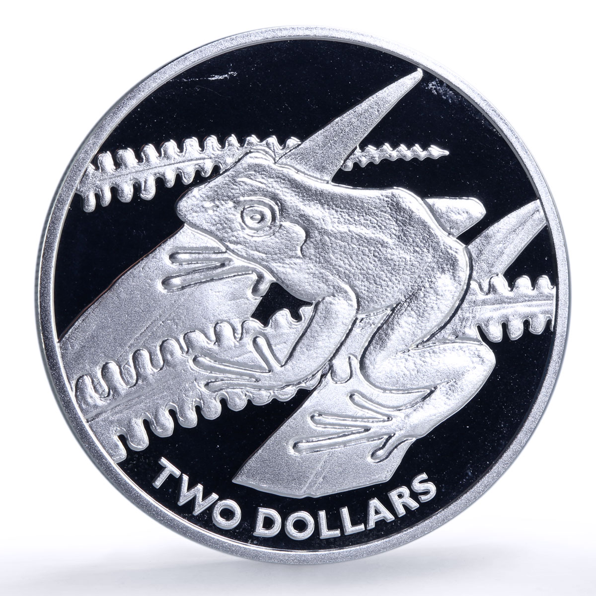 Fiji 2 dollars Tree Frog Conservation Wildlife Fauna proof silver coin 2018