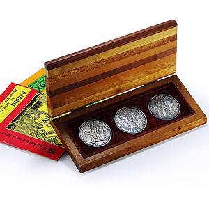 Guatemala Set Maya Indians Crafts Traditions History Art silver medals 1976 1977