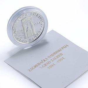 Croatia 100 kuna St. Blaise Church Monastery Zagreb Religion silver coin 1994
