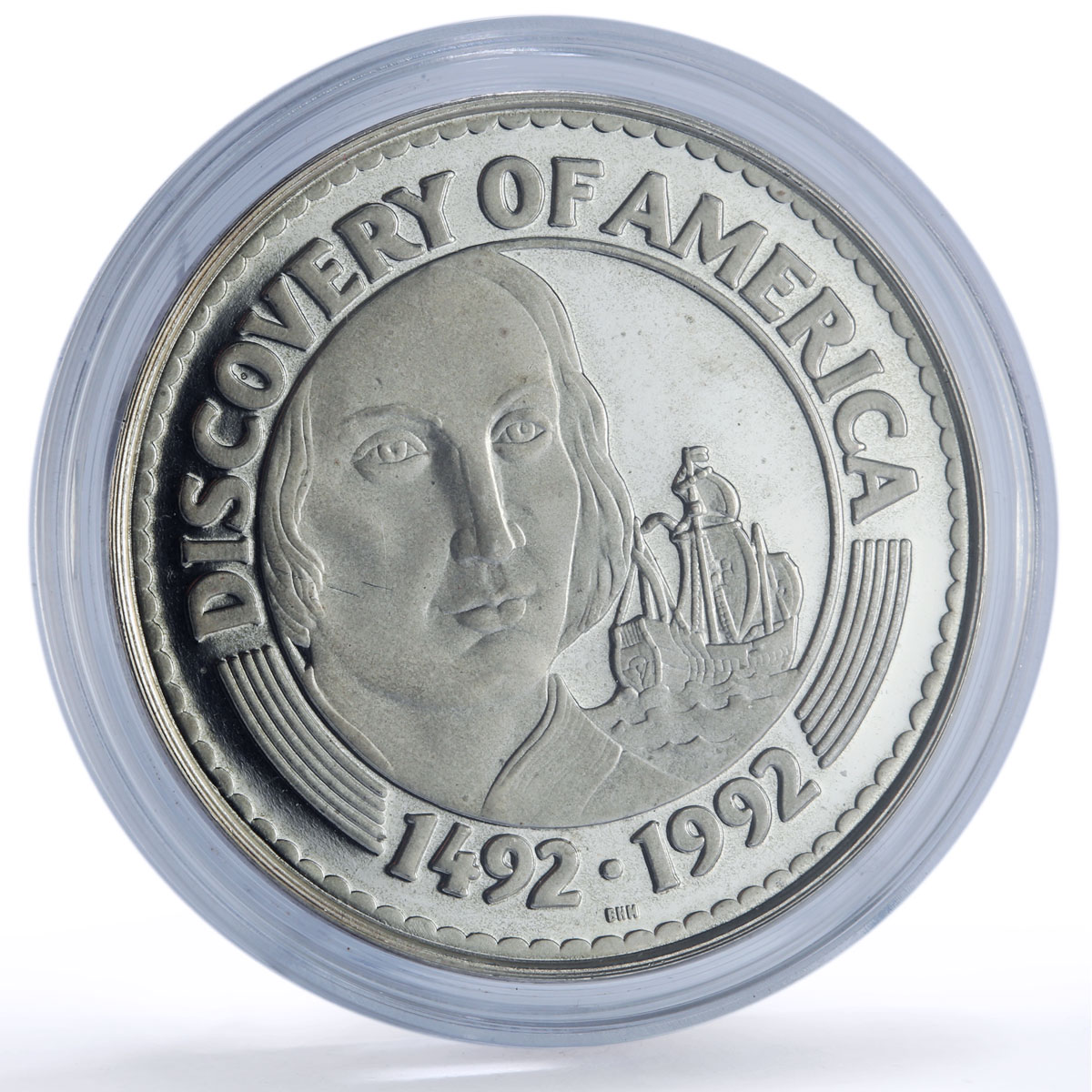 Mongolia 50 togrog Discovery America Columbus Ship proof silver coin 1992