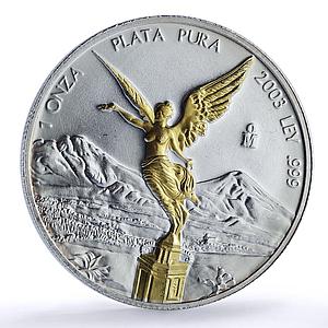 Mexico 1 onza Libertad Angel of Independence Gilt silver coin 2003