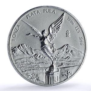 Mexico 1 onza Libertad Angel of Independence silver coin 1996