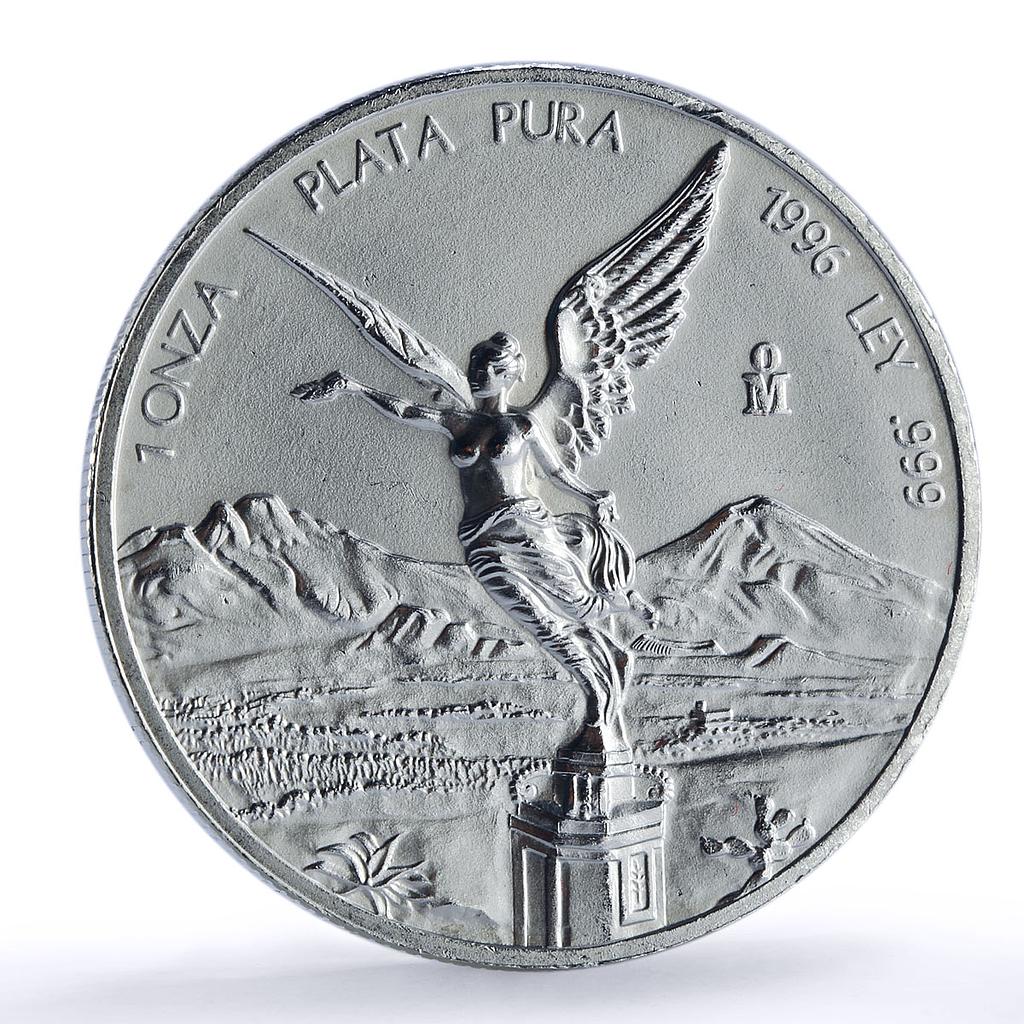 Mexico 1 onza Libertad Angel of Independence silver coin 1996