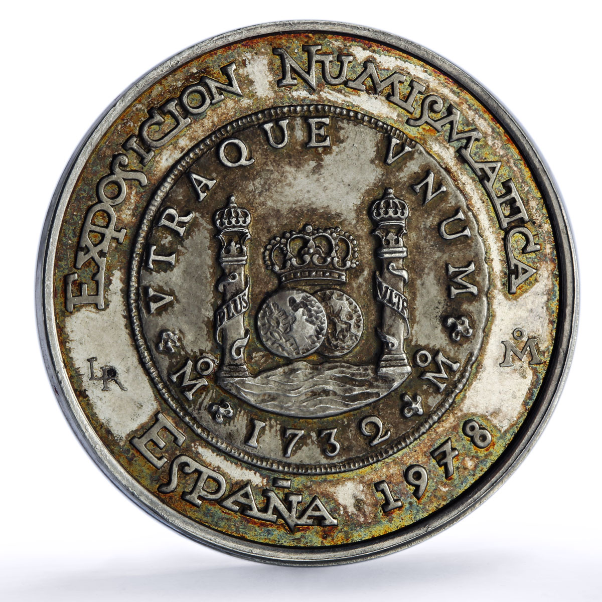 Mexico Numismatic Exposition Spain Pillar Dollar 1732 Relief silver medal 1978