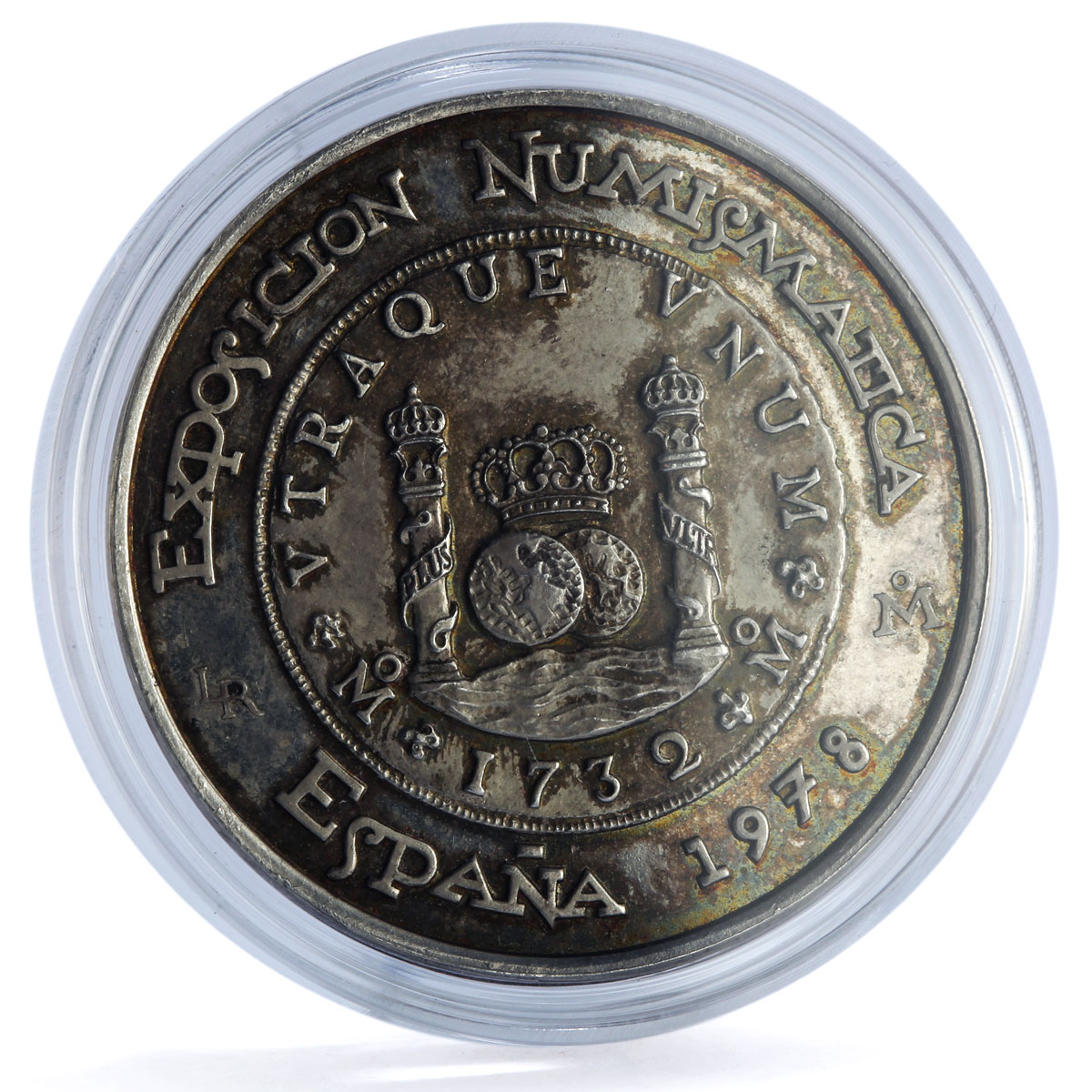 Mexico Numismatic Exposition Spain Pillar Dollar 1732 Relief silver medal 1978