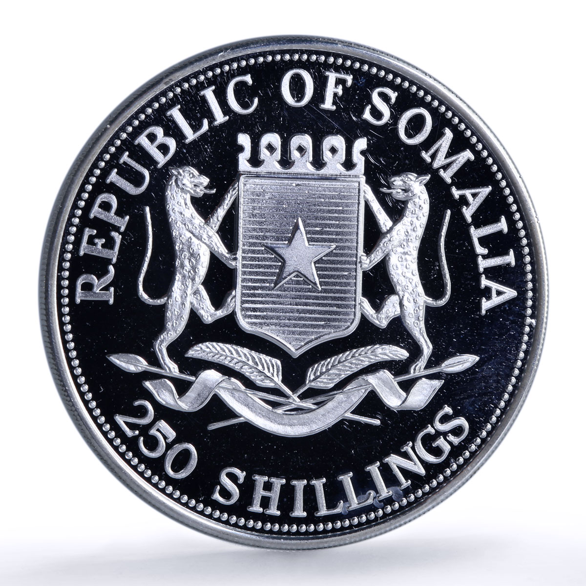 Somalia 250 shillings Hirohito Millennium Icons Politics proof silver coin 2000
