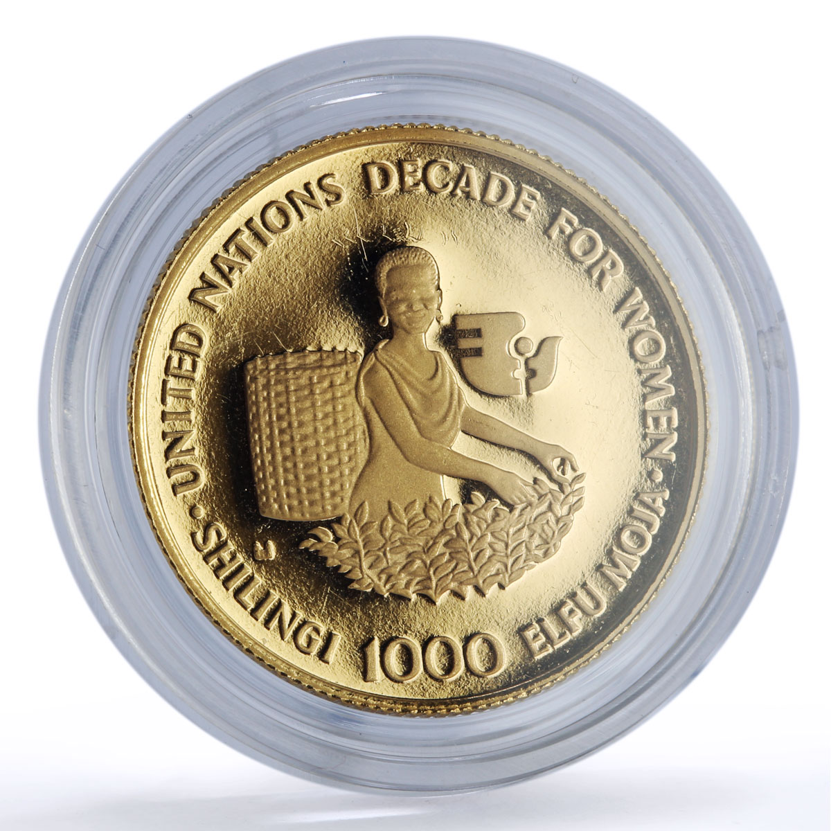 Tanzania 1000 shillings Decade For Women United Nations UN proof gold coin 1984