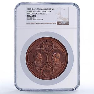 Germany Prussia Cologne Cathedral History Architecture MS64 NGC BN medal 1880