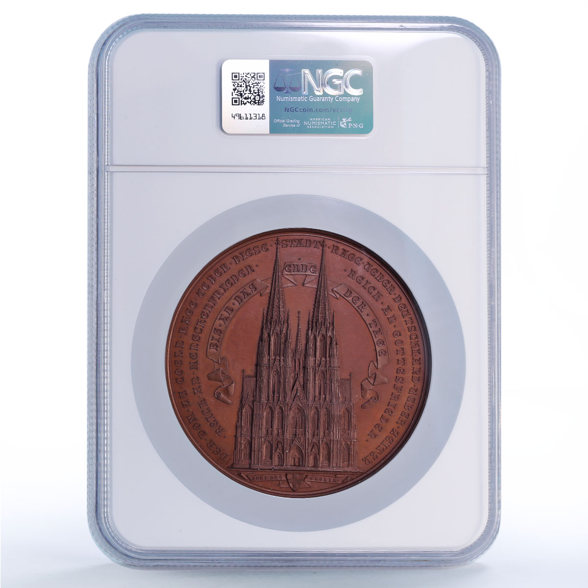 Germany Prussia Cologne Cathedral History Architecture MS64 NGC BN medal 1880