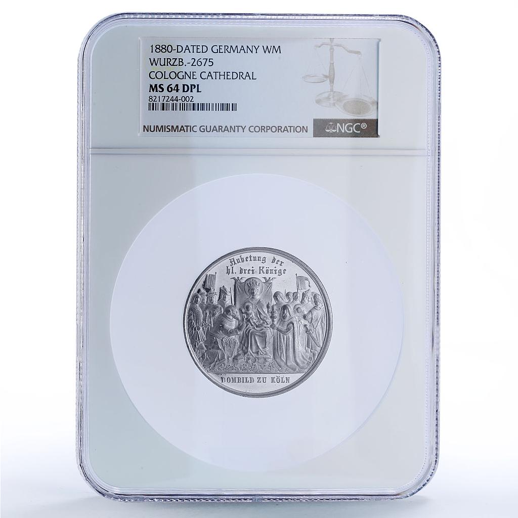 Germany Prussia Cologne Cathedral History Architecture MS64 NGC WM medal 1880