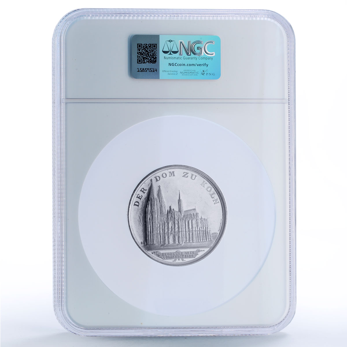 Germany Prussia Cologne Cathedral History Architecture MS64 NGC WM medal 1880