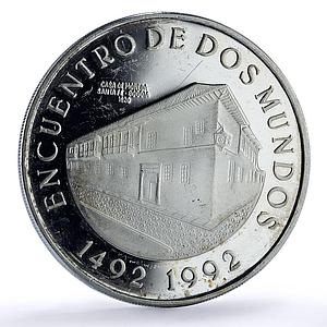 Colombia 10000 pesos Santa Fe Bogota Mint Ibero-American proof silver coin 1991