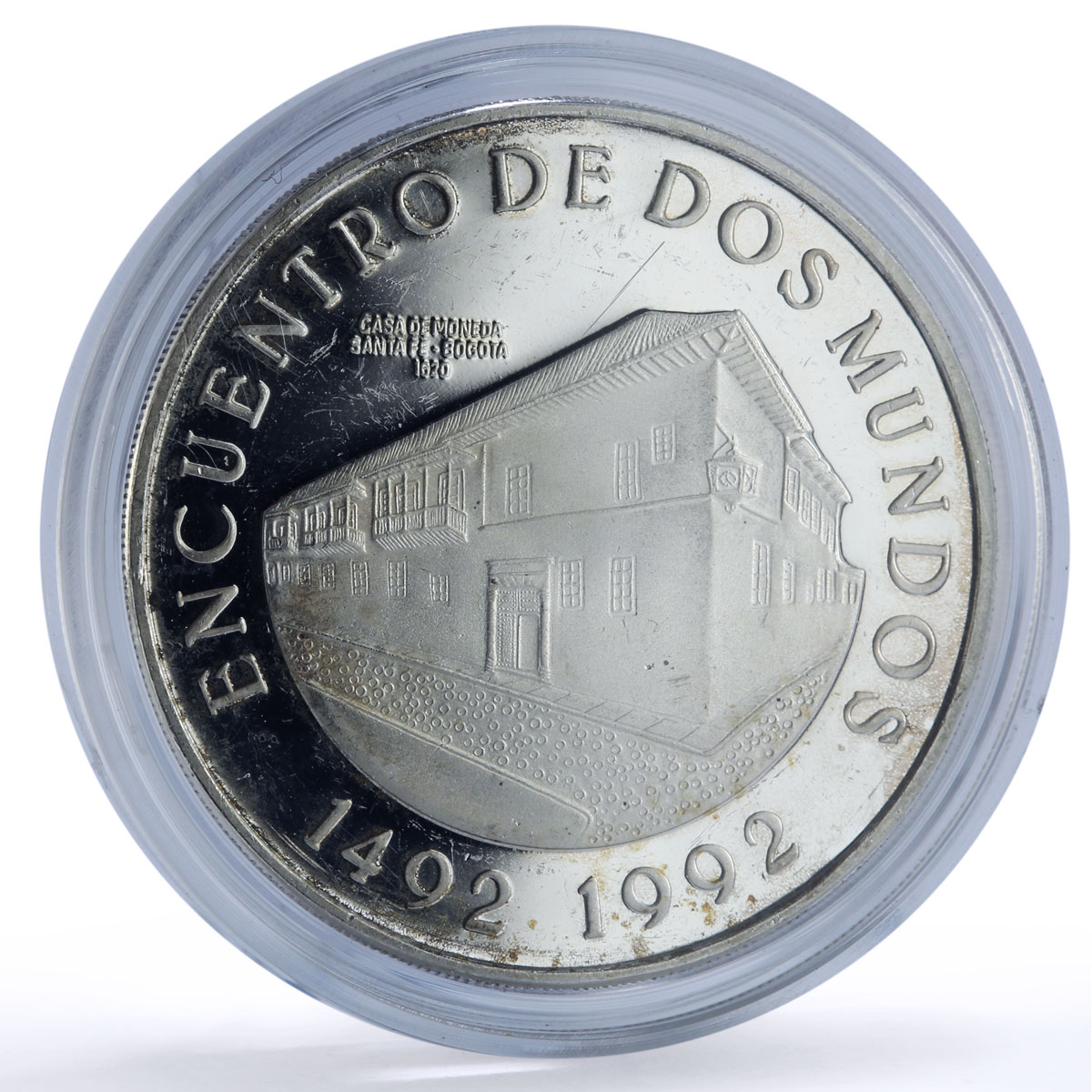 Colombia 10000 pesos Santa Fe Bogota Mint Ibero-American proof silver coin 1991
