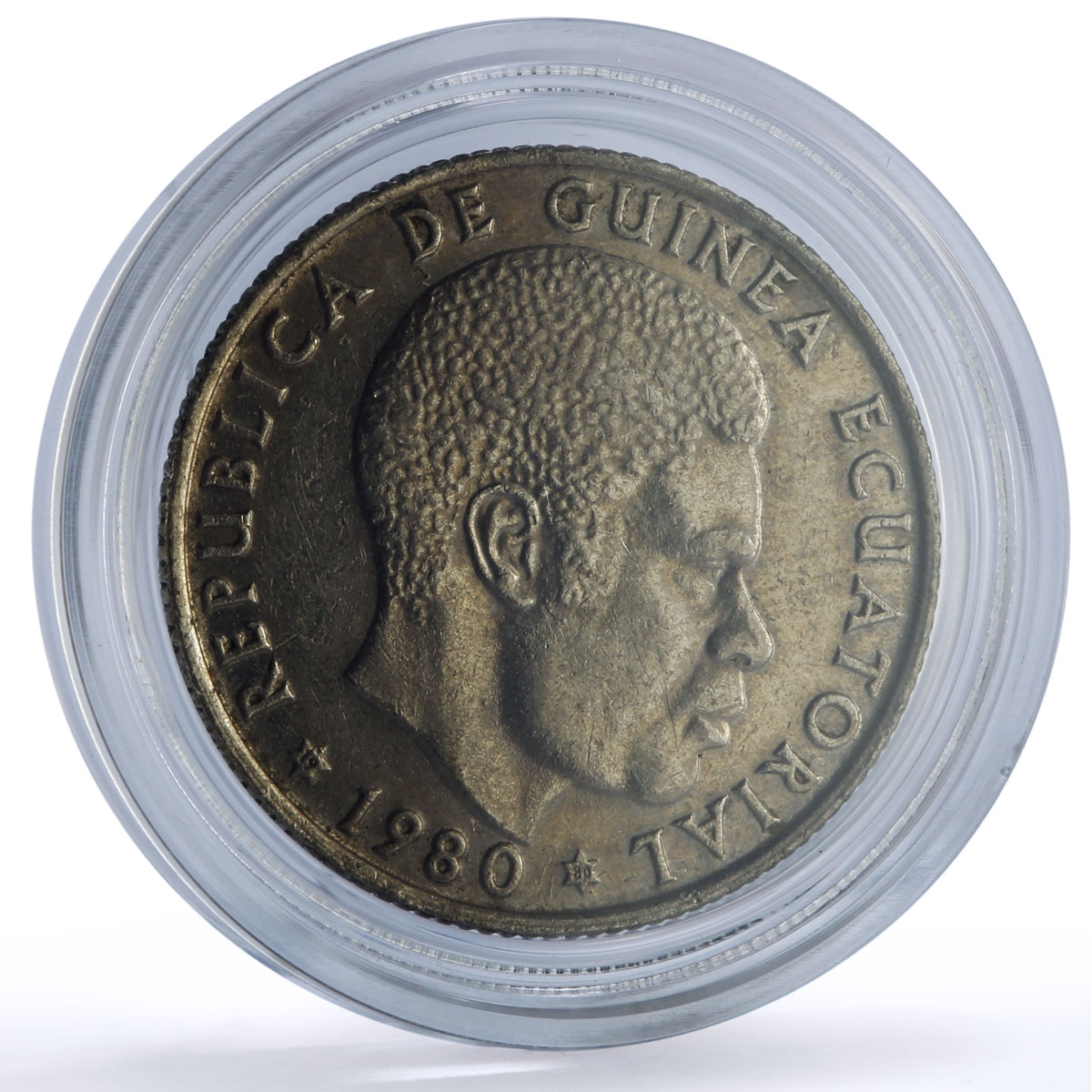 Equatorial Guinea 25 bipkwele Republic Coinage Nguema Madrid Mint CuNi coin 1980