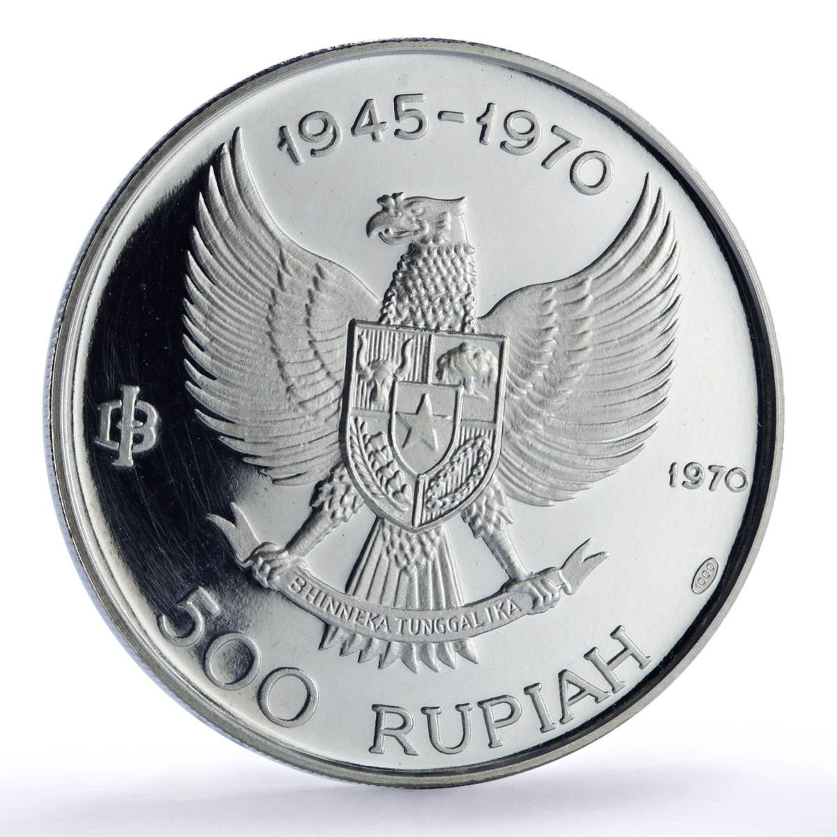 Indonesia 500 rupiah Wayang Dancer Independence proof silver coin 1970