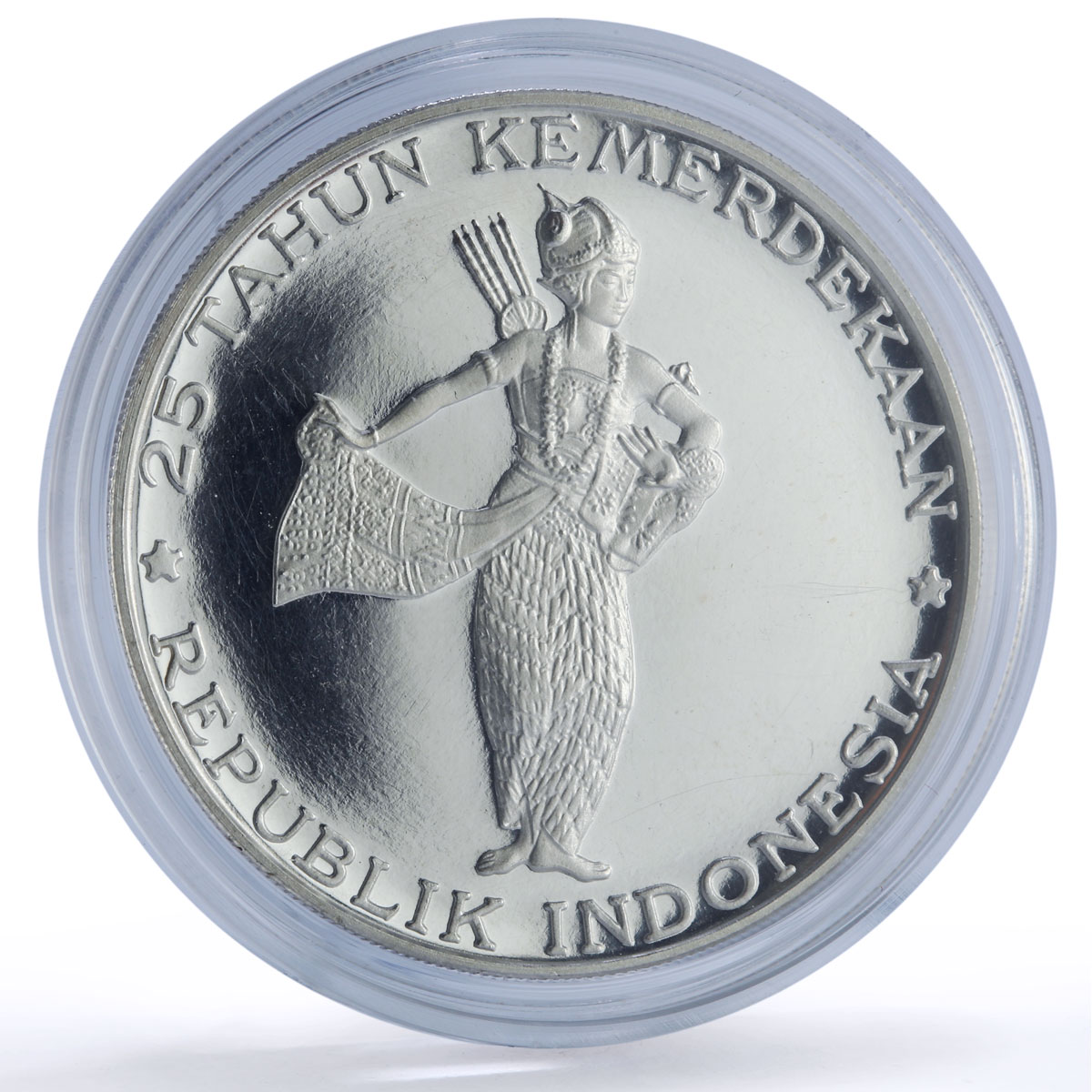 Indonesia 500 rupiah Wayang Dancer Independence proof silver coin 1970