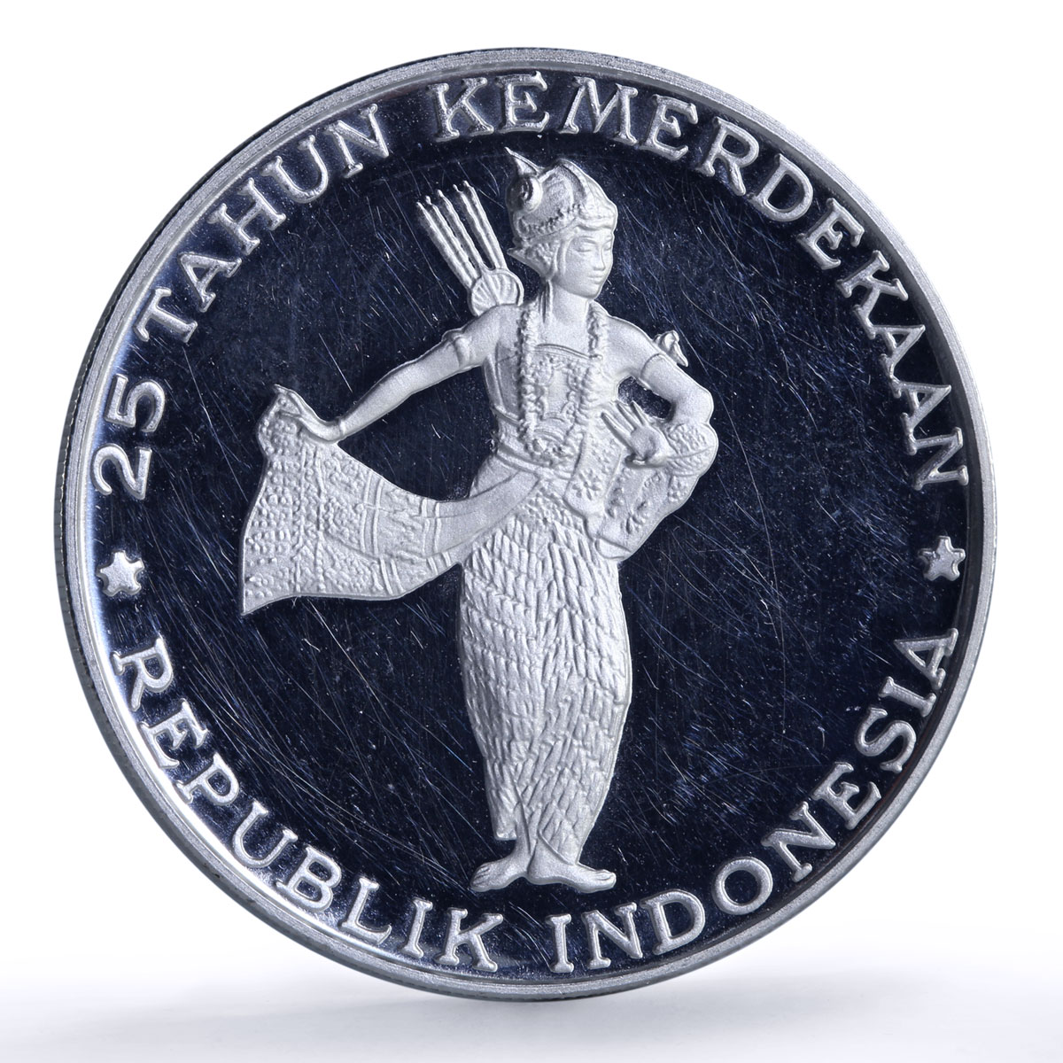 Indonesia 500 rupiah Wayang Dancer Independence proof silver coin 1970