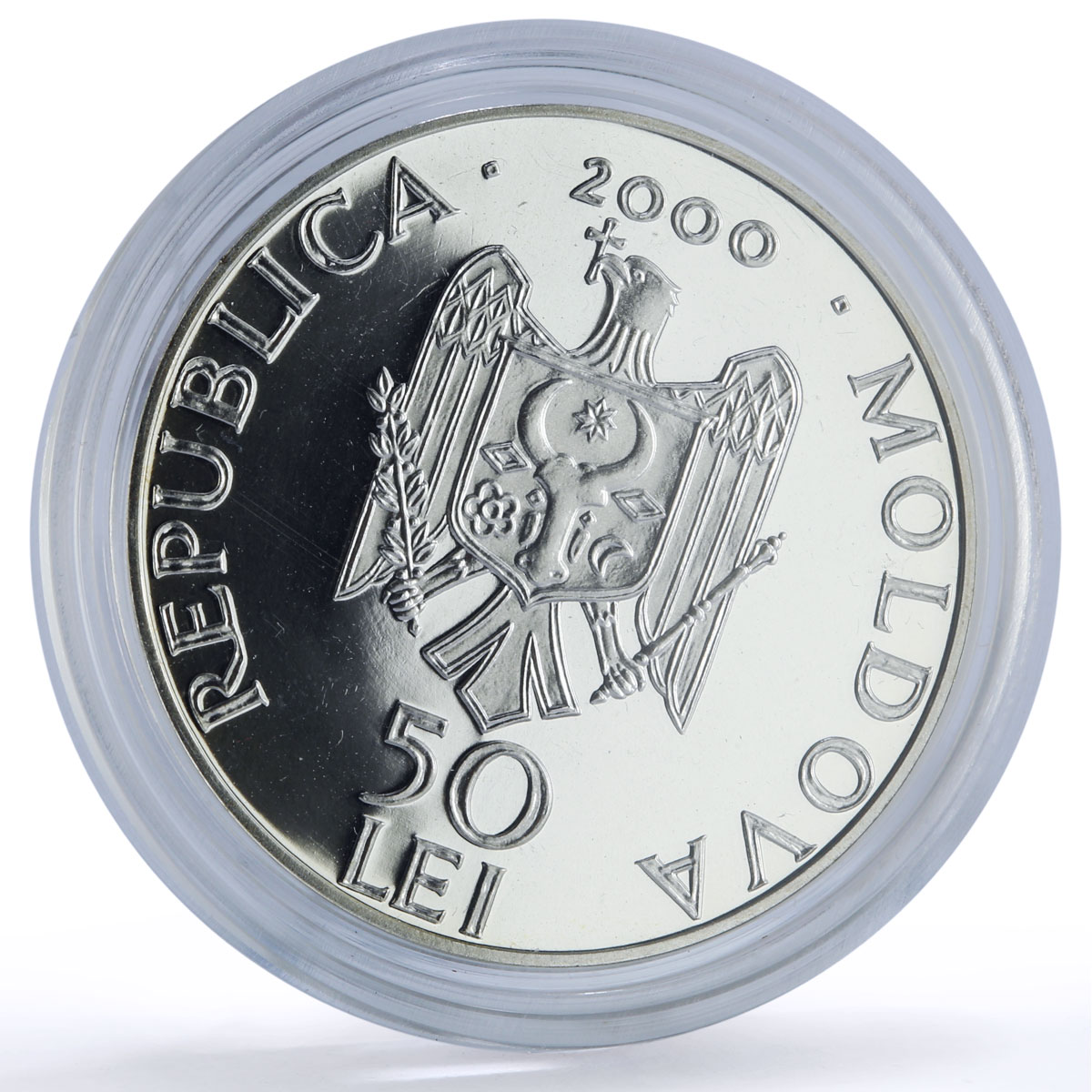 Moldova 50 lei Japca Monastery Church Religion Architecture silver coin 2000