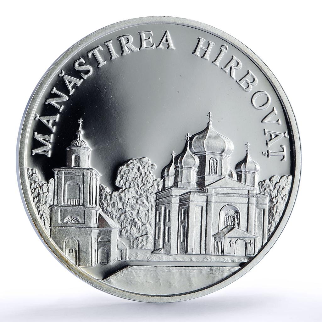 Moldova 50 lei Hirbovat Monastery Church Religion Architecture silver coin 2000