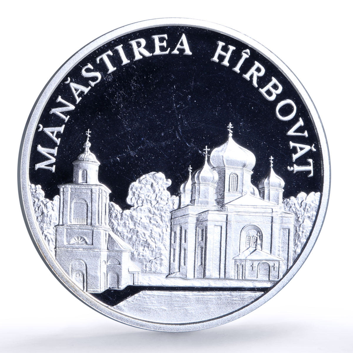 Moldova 50 lei Hirbovat Monastery Church Religion Architecture silver coin 2000