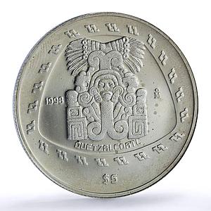 Mexico 5 pesos Quetzalcoatl Precolombina Toltec silver coin 1998