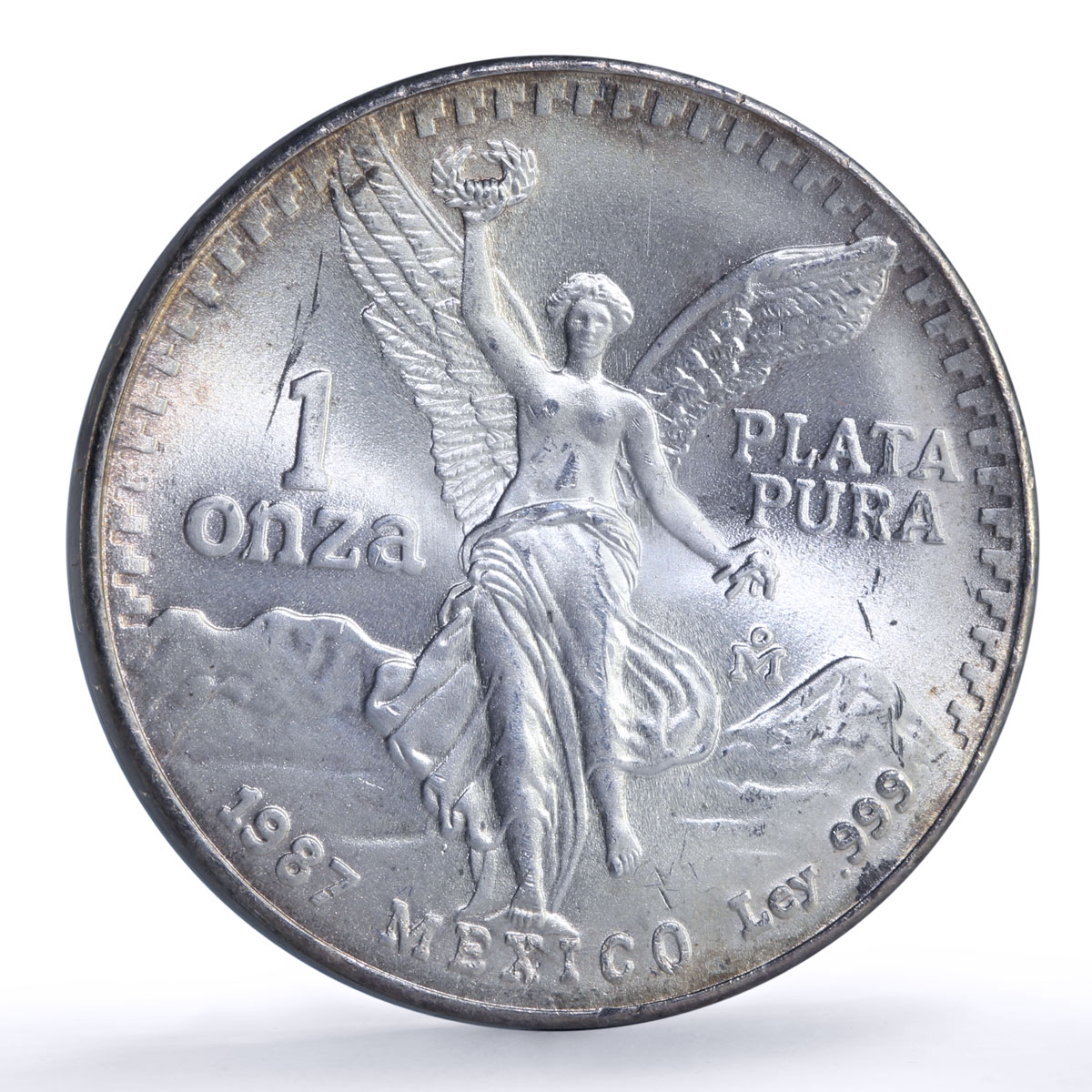 Mexico 1 onza Libertad Angel of Independence silver coin 1987