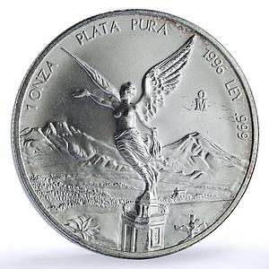 Mexico 1 onza Libertad Angel of Independence silver coin 1996