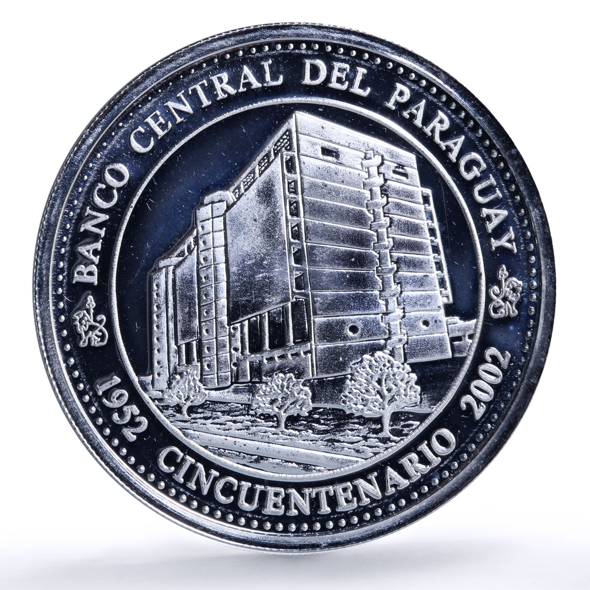Paraguay 1 guarani Canonero Central Bank Anniversary Ship proof silver coin 2002