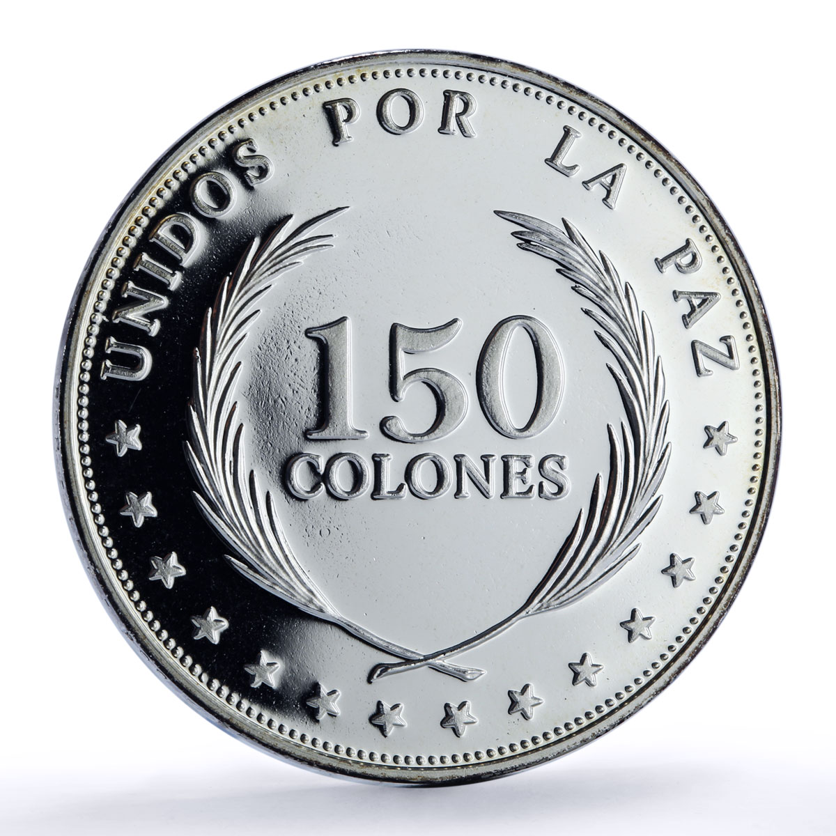 El Salvador 150 colones United Peace Unidos Paz Chapultepec silver coin 1992