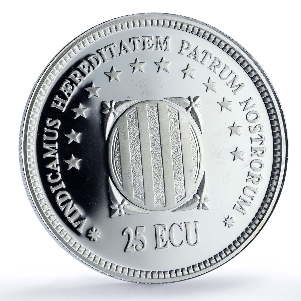 Spain Catalonia 25 ecu Francesc Macia Llussa History proof silver coin 1995