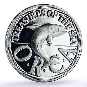 Sealand 25 cents Orca Whale Sea Treasures Quarter Dollar proof silver coin 1994