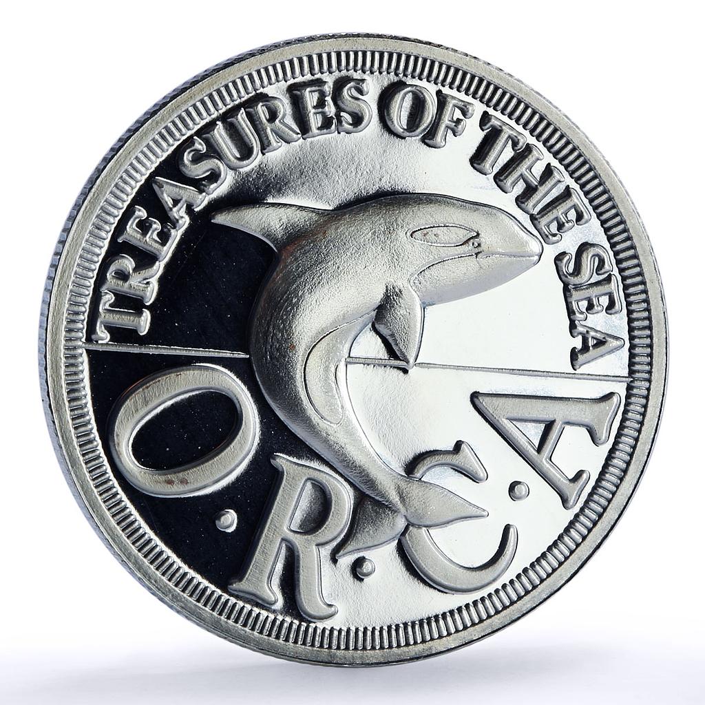 Sealand 25 cents Orca Whale Sea Treasures Quarter Dollar proof silver coin 1994