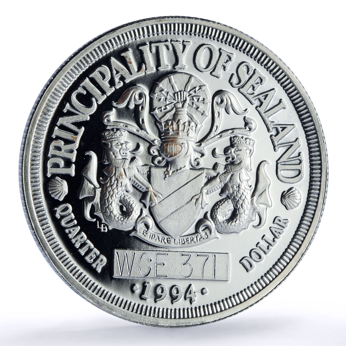 Sealand 25 cents Orca Whale Sea Treasures Quarter Dollar proof silver coin 1994