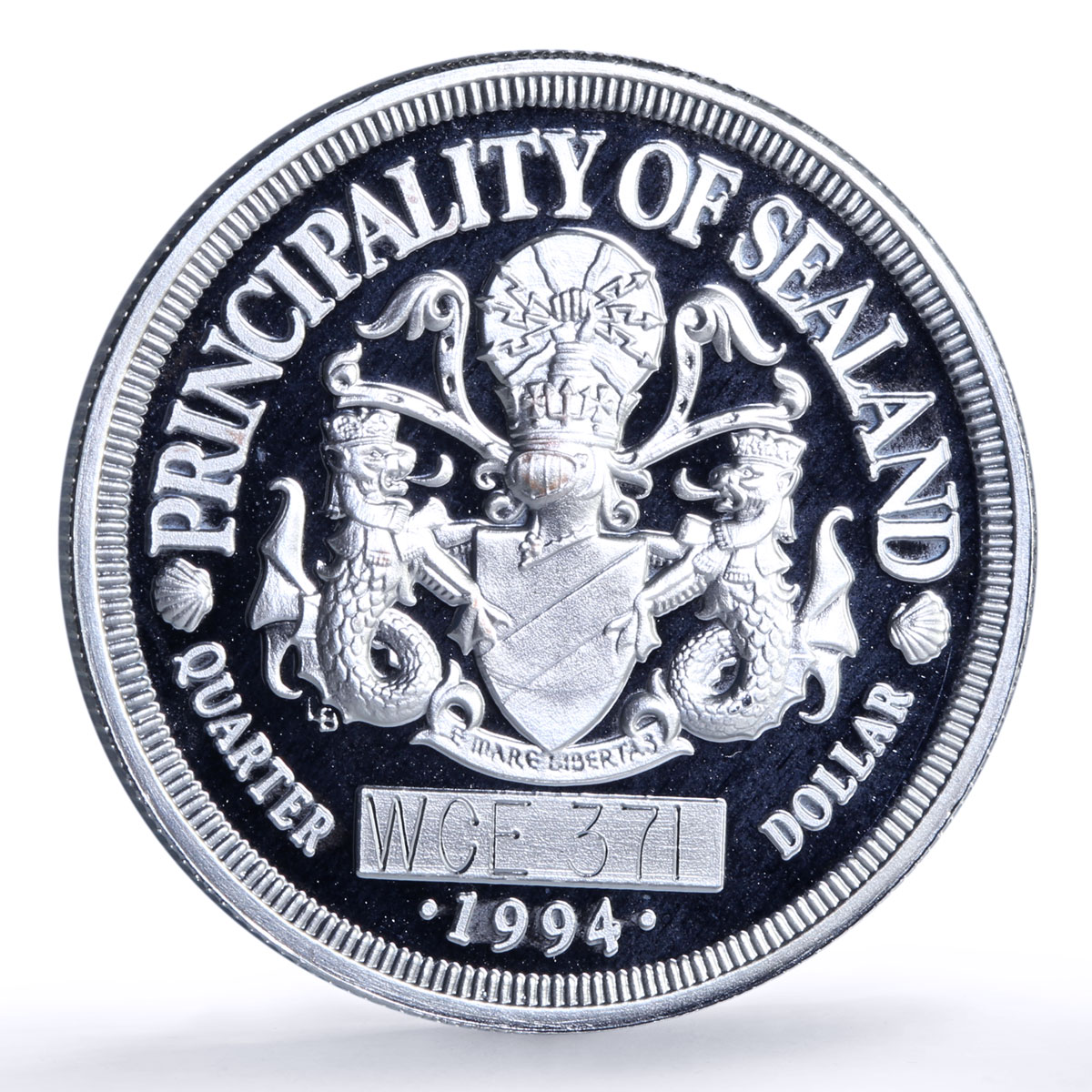 Sealand 25 cents Orca Whale Sea Treasures Quarter Dollar proof silver coin 1994