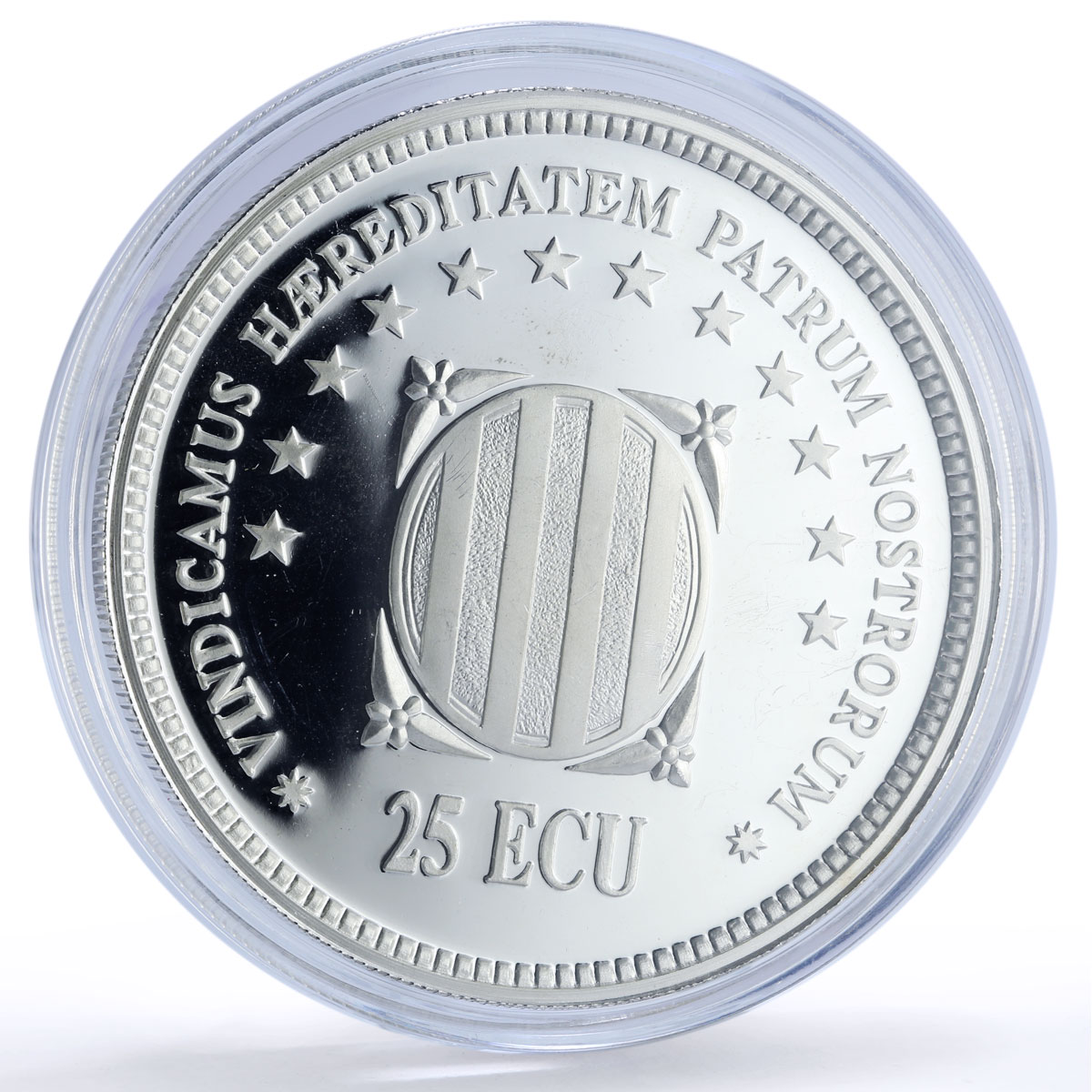 Spain Catalonia 25 ecu Francesc Macia Llussa History proof silver coin 1995