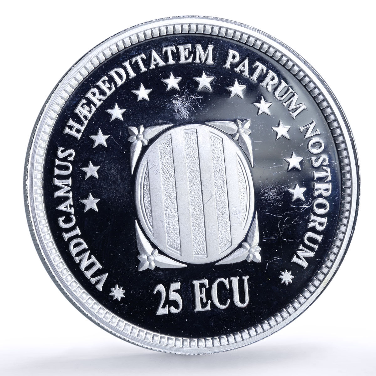 Spain Catalonia 25 ecu Francesc Macia Llussa History proof silver coin 1995