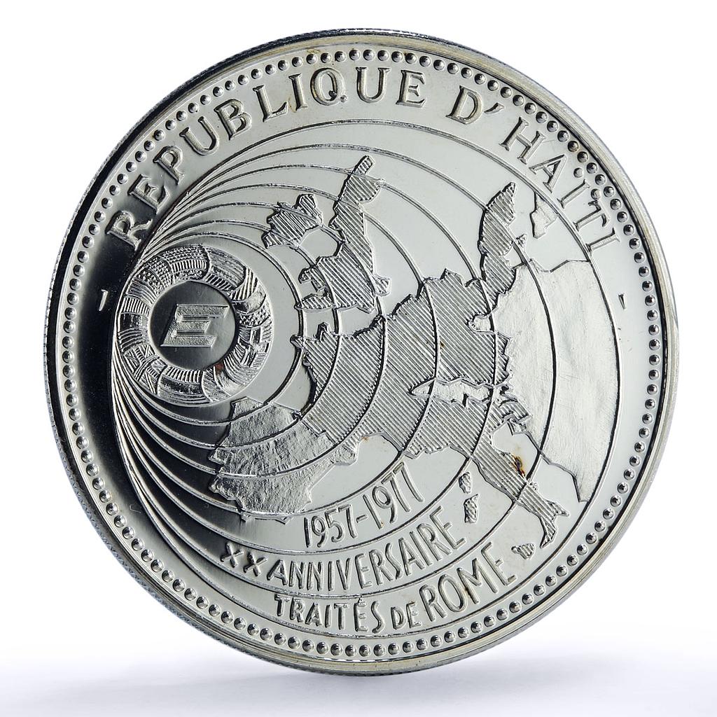 Haiti 50 gourdes European Market Treaties Rome History proof silver coin 1977