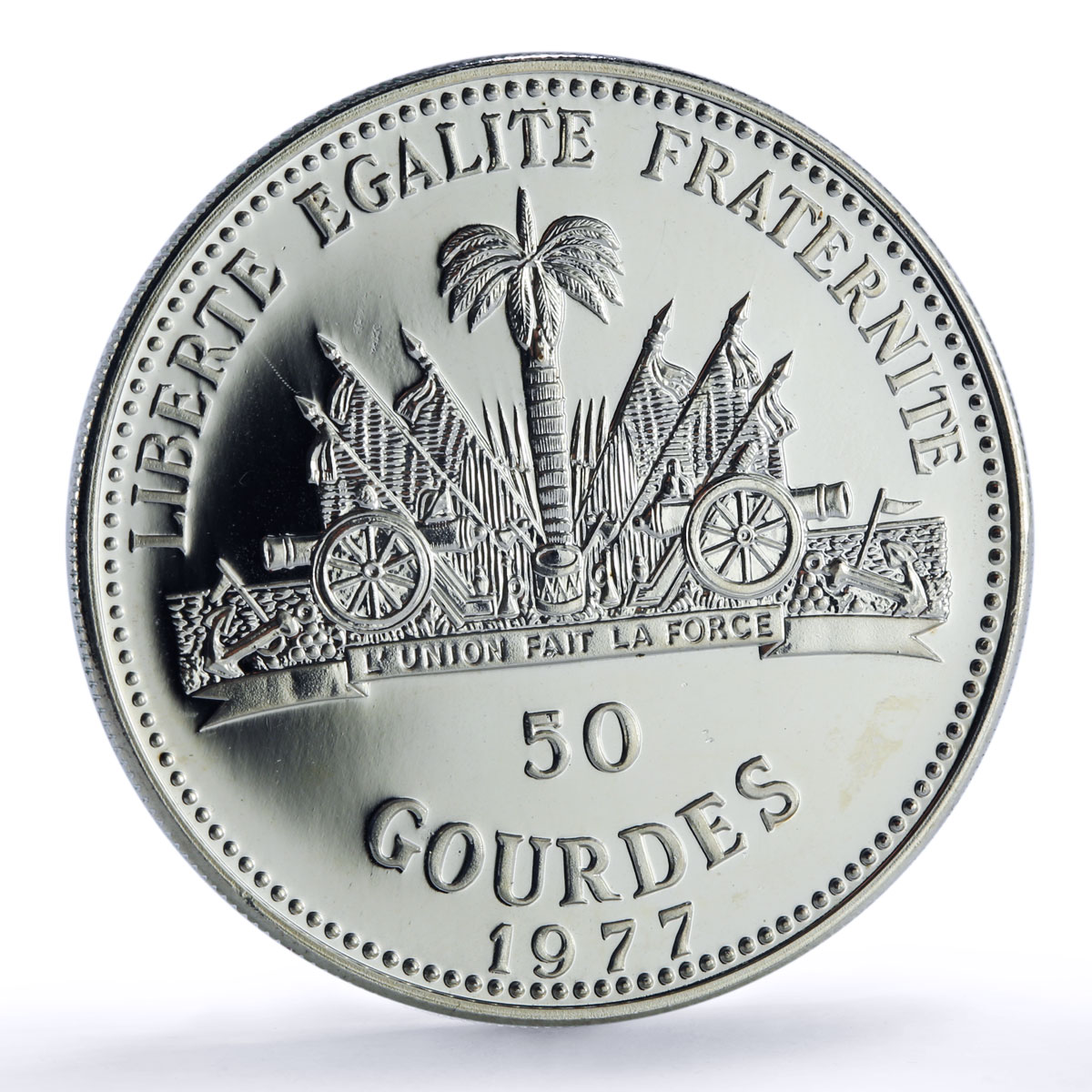 Haiti 50 gourdes European Market Treaties Rome History proof silver coin 1977
