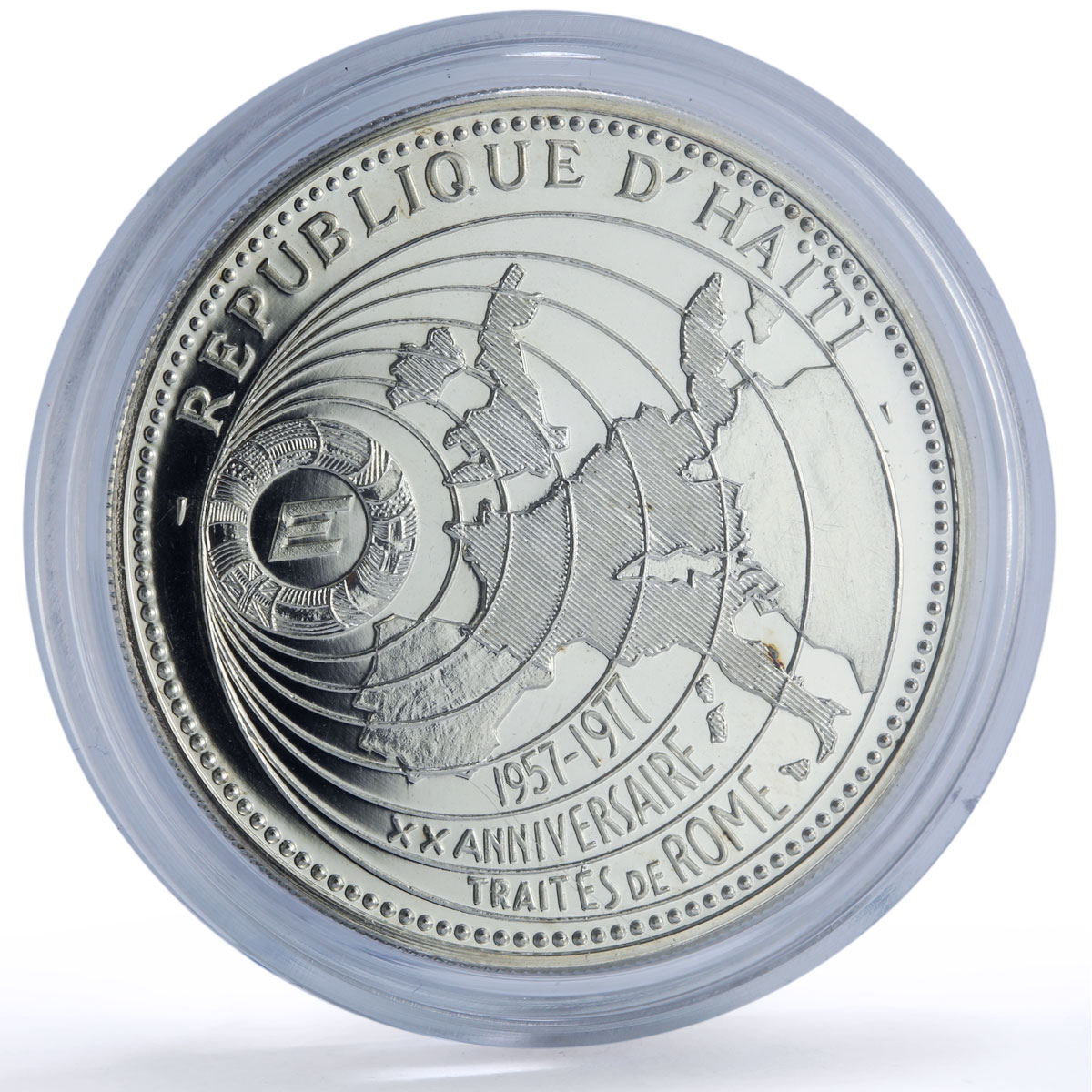 Haiti 50 gourdes European Market Treaties Rome History proof silver coin 1977