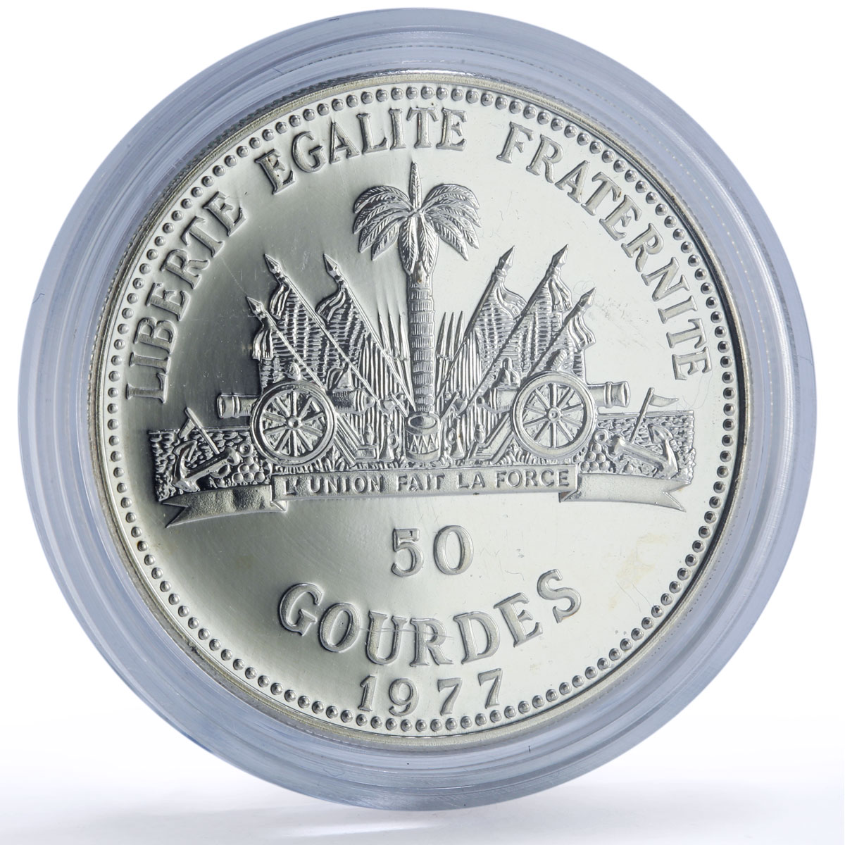 Haiti 50 gourdes European Market Treaties Rome History proof silver coin 1977