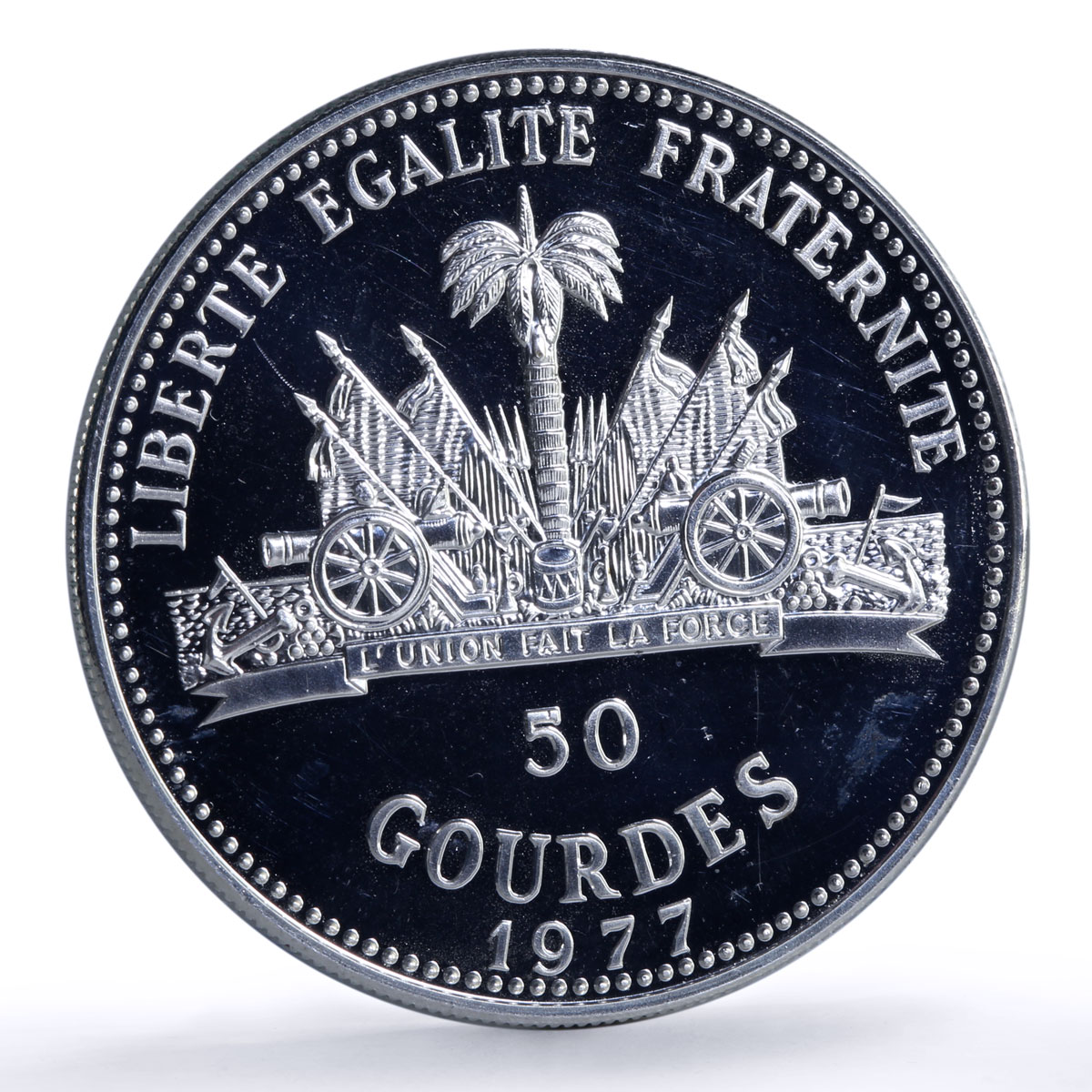 Haiti 50 gourdes European Market Treaties Rome History proof silver coin 1977
