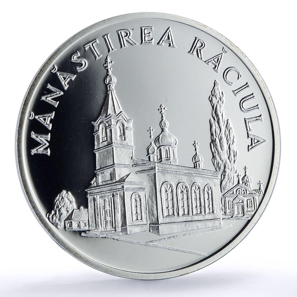 Moldova 50 lei Raciula Monastery Church Religion Architecture silver coin 2000