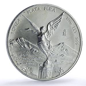 Mexico 1 onza Libertad Angel of Independence silver coin 1996