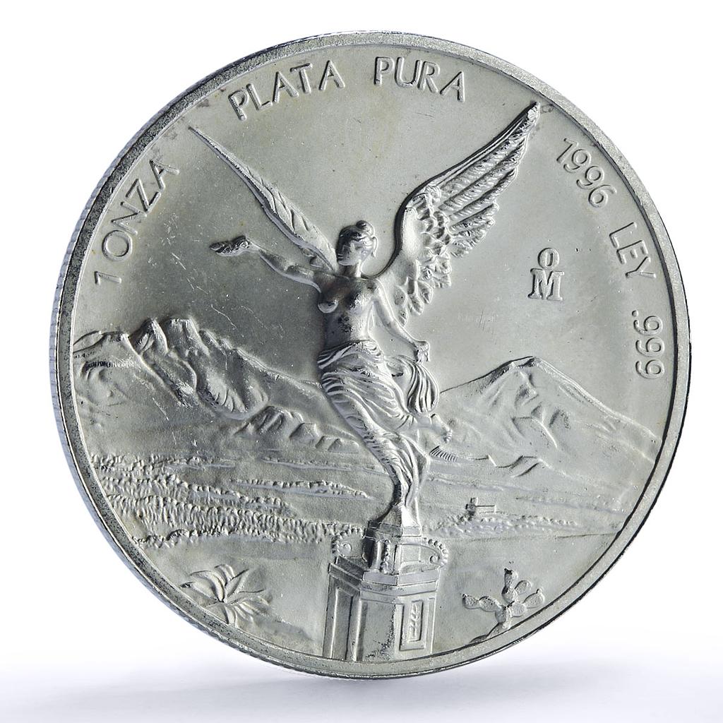 Mexico 1 onza Libertad Angel of Independence silver coin 1996