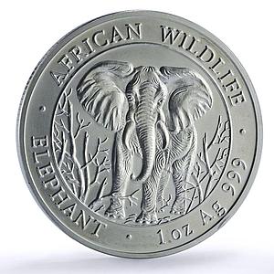 Somalia 1000 shillings Elephant African Wildlife Fauna silver coin 2004