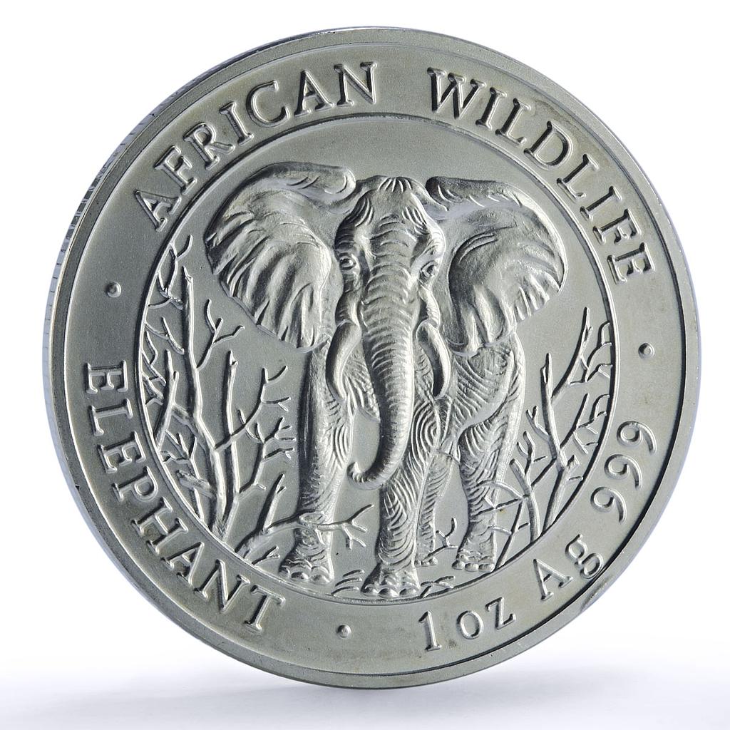 Somalia 1000 shillings Elephant African Wildlife Fauna silver coin 2004