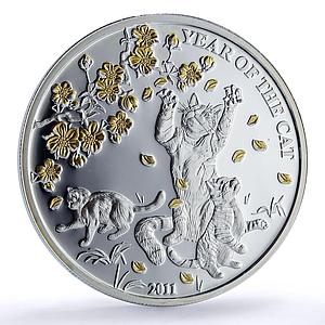 Togo 1000 francs Cat Year Lunar Chinese Calendar Gilt proof silver coin 2011